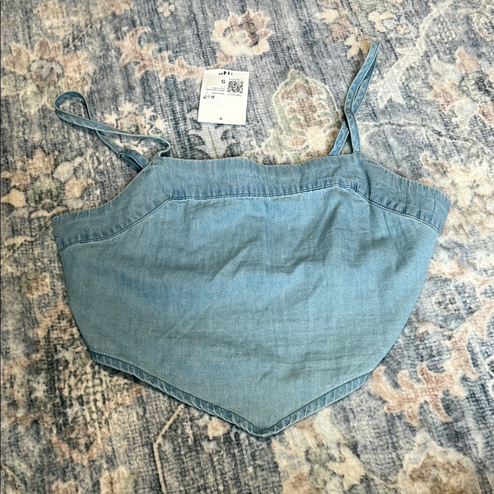Forever 21 Blue Denim Crop Top